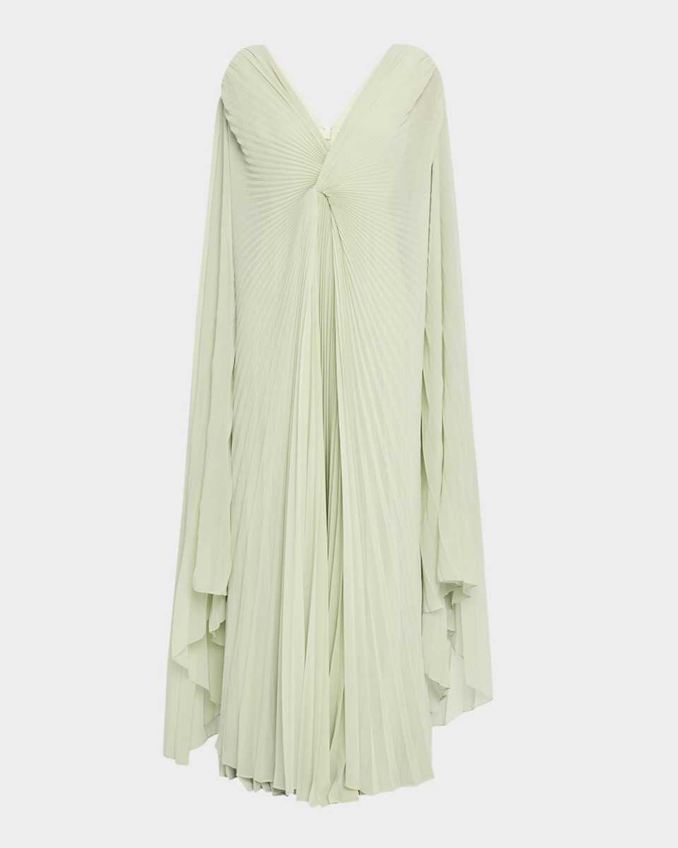 Serdena Pleated Cape Dress